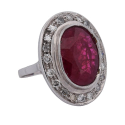 Entourage Ring in white gold, rubies, and diamonds
