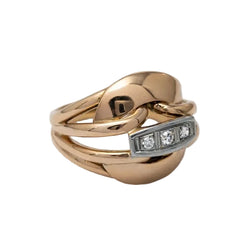 Dome Ring in Rose Gold and Diamonds