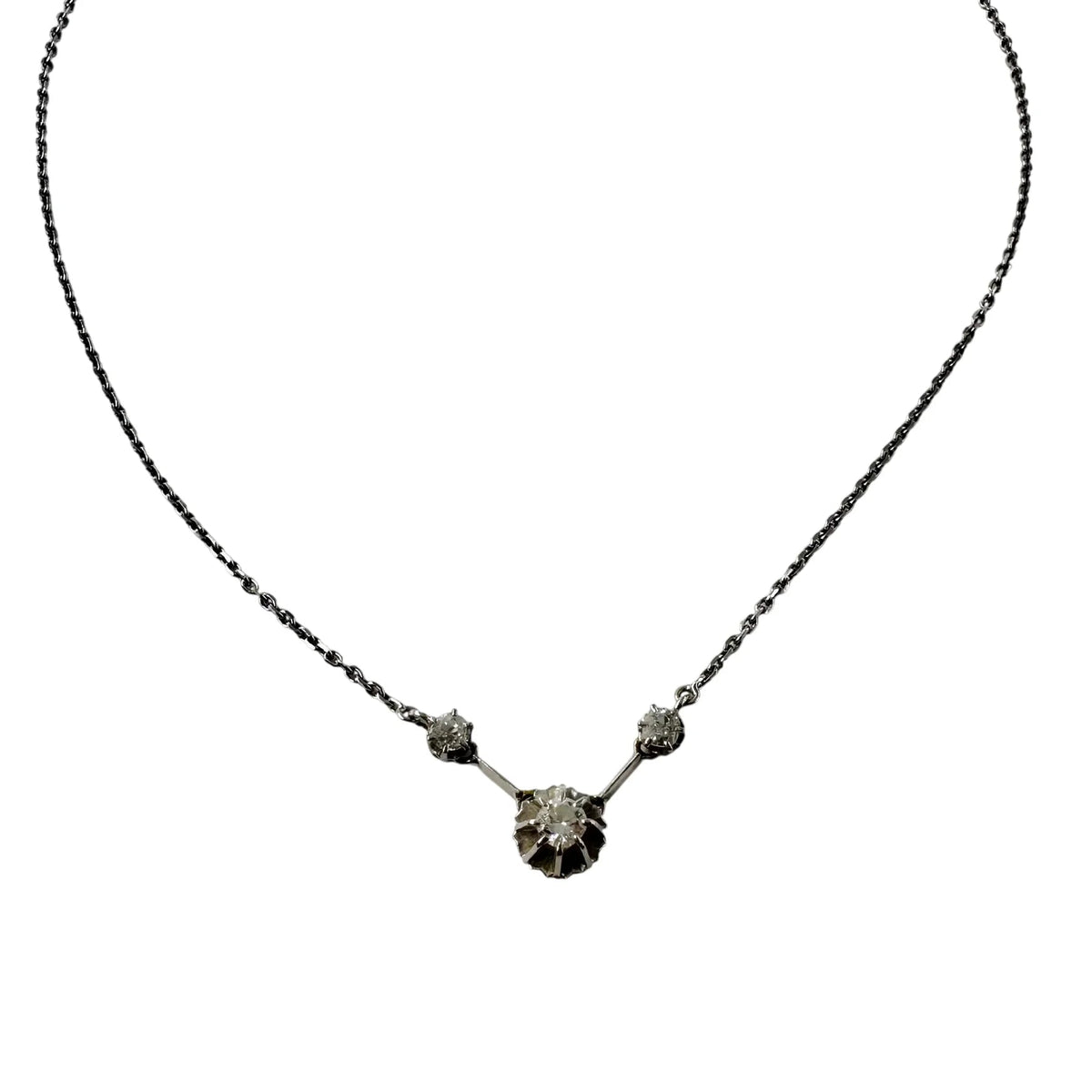 White Gold and Diamond Choker Necklace