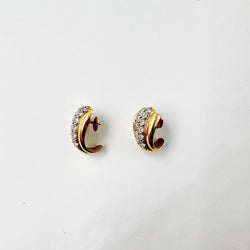Earrings in white gold, yellow gold, and diamonds