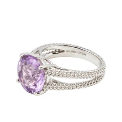 Bague Solitaire MAUBOUSSIN Chanson d'amour en or blanc, améthyste et diamants