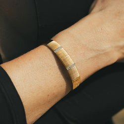 Bracelet Jonc HERMÈS en or blanc, or jaune et diamants