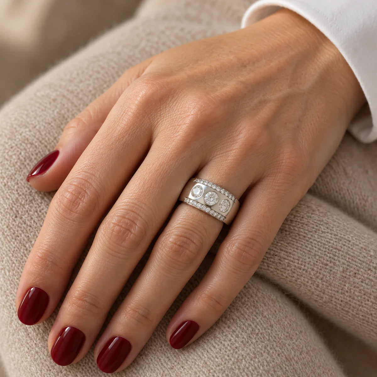 Trilogy Ring in Platinum and Diamonds