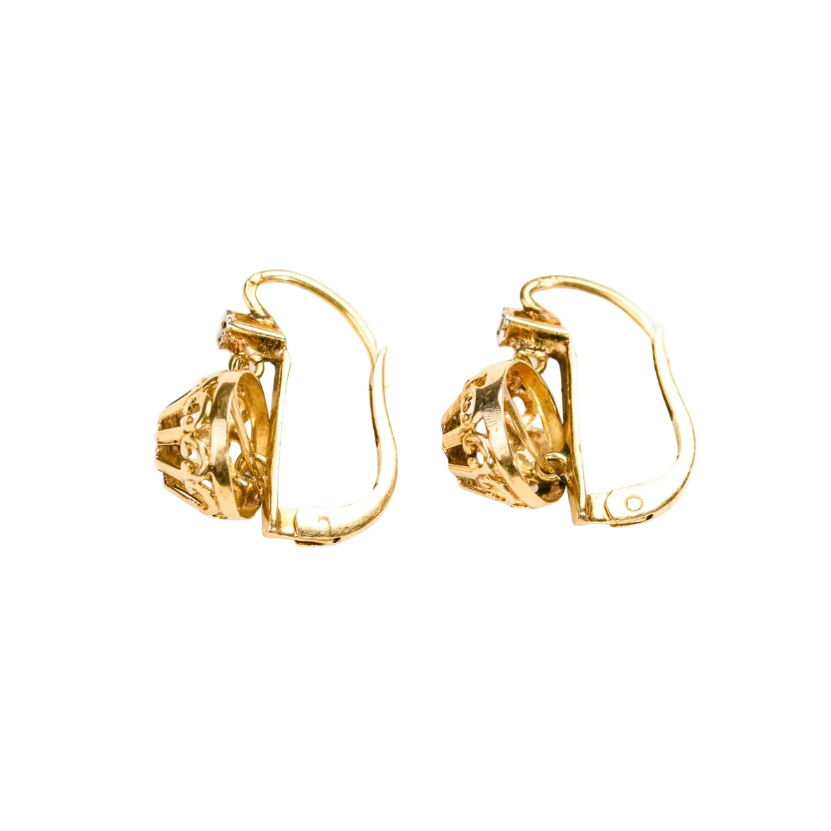 Boucles d'oreilles Dormeuses en or jaune et diamants