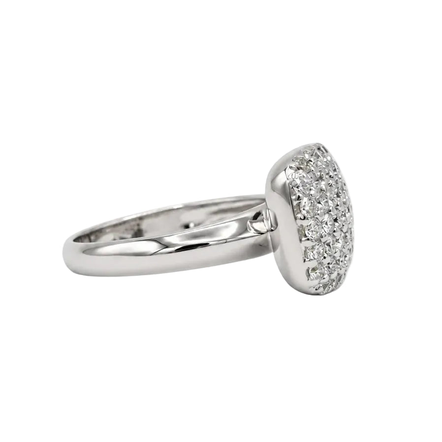 Bague Pavée en or blanc et diamants