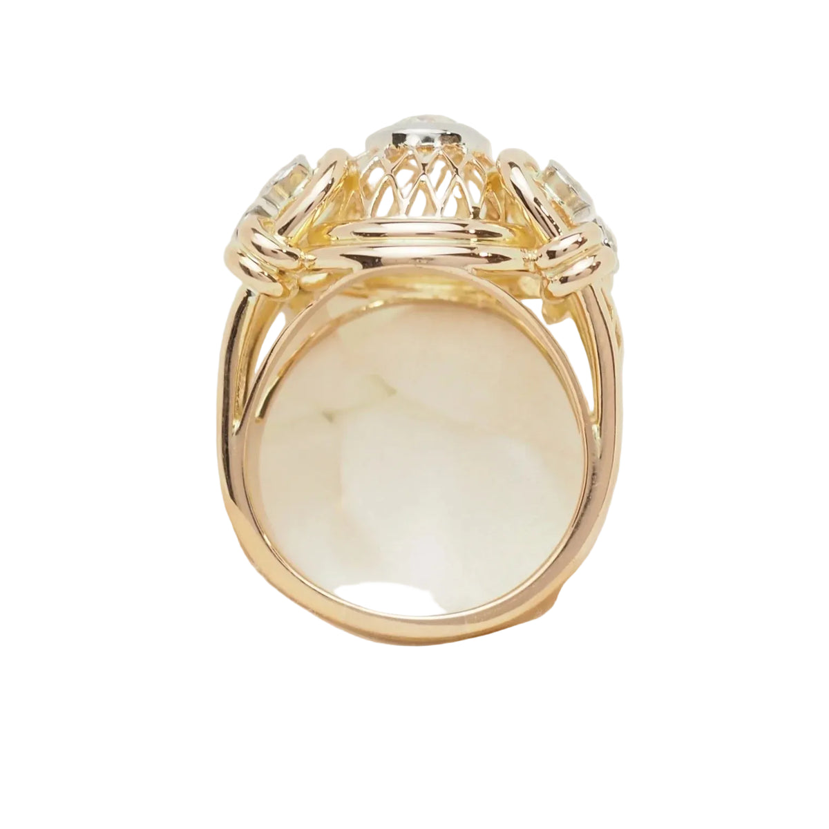 Yellow Gold and Diamond Tank Ring