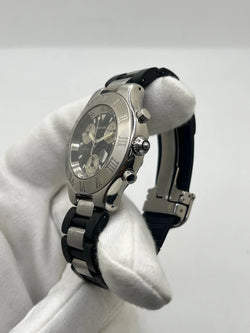 CARTIER "21 Chronoscaph" watch in stainless steel and rubber