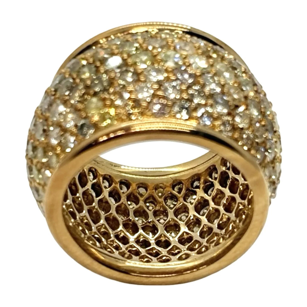 Bague Dôme en or jaune et diamants