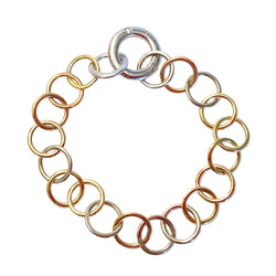 POMELLATO "Lucciole" Link Bracelet in white gold, yellow gold, rose gold, and diamonds