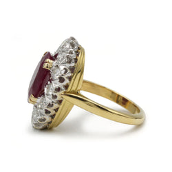 Marguerite Ring in Yellow Gold, Rubies, and Diamonds