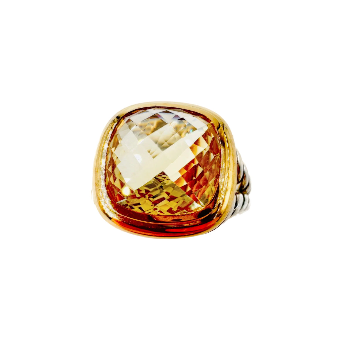 DAVID YURMAN "Albion" Ring in Silver, Yellow Gold, and Citrine