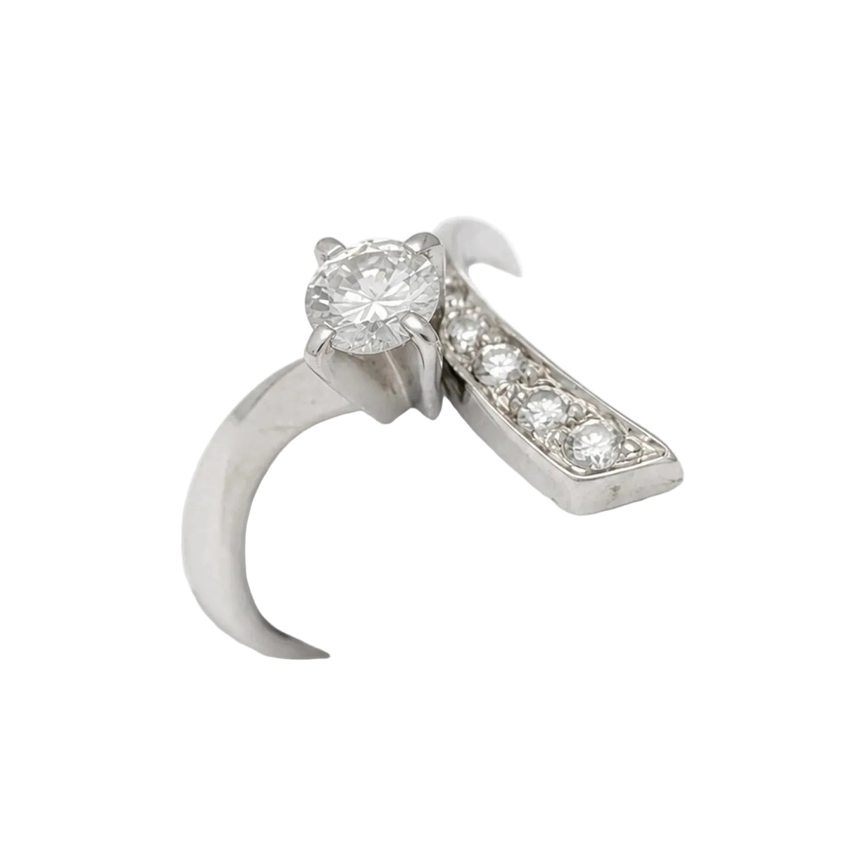 White Gold Solitaire Ring with Diamonds