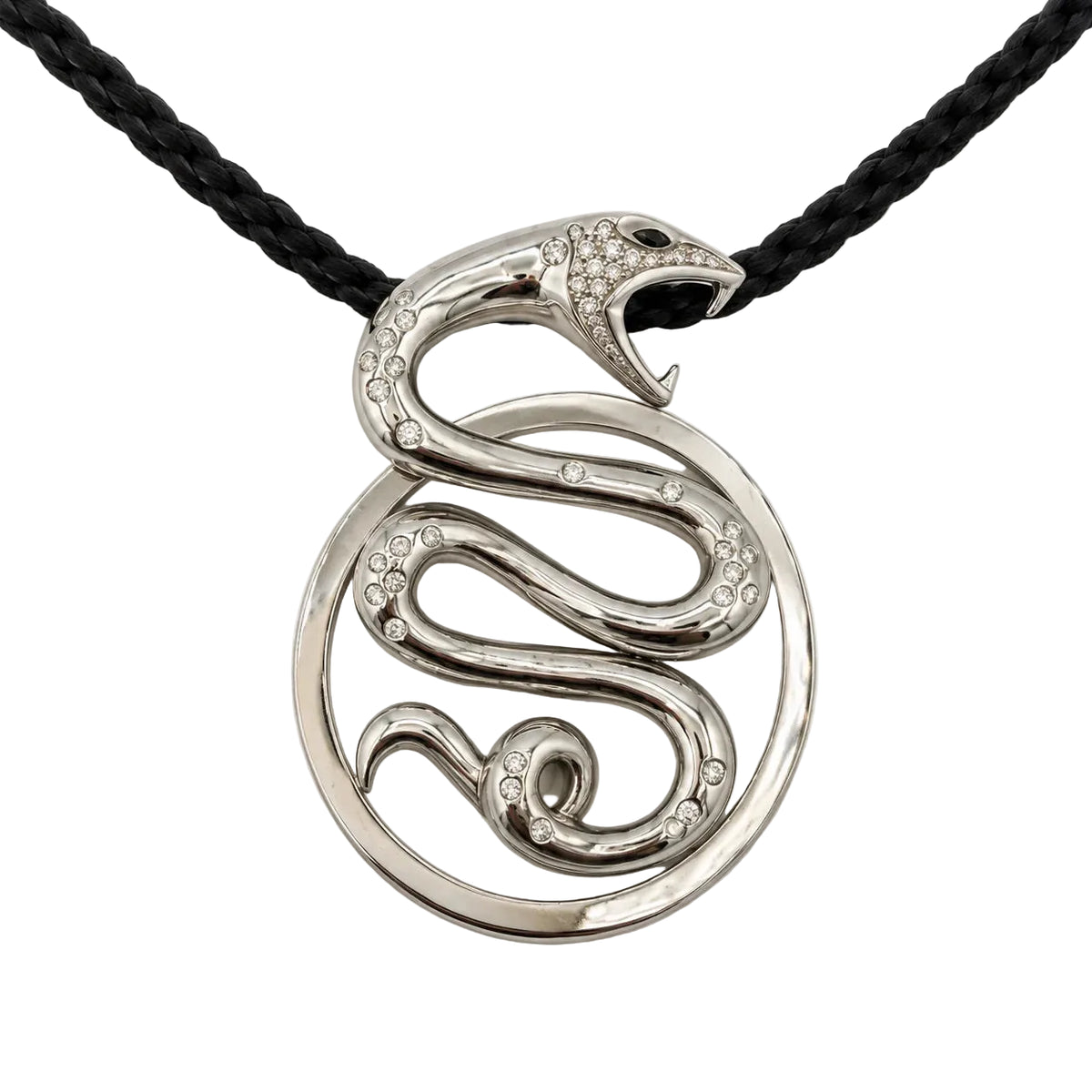 BOUCHERON "Trouble Serpent" GM Pendant in white gold and diamonds