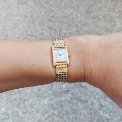 CARTIER "Tank Louis Cartier Mini" watch in yellow gold and diamonds