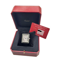 CARTIER "Tank Solo XL" Watch in Steel and Leather