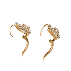 Rose gold, Platinum, and Diamond Lever-back Earrings