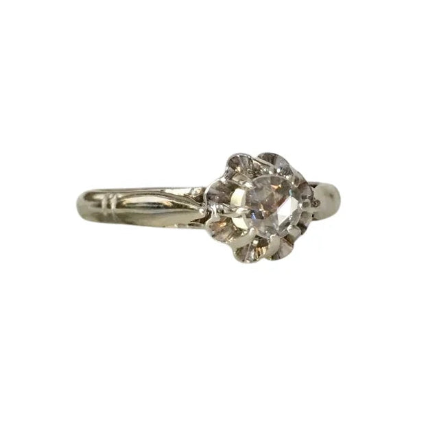 White Gold Solitaire Ring with Diamond