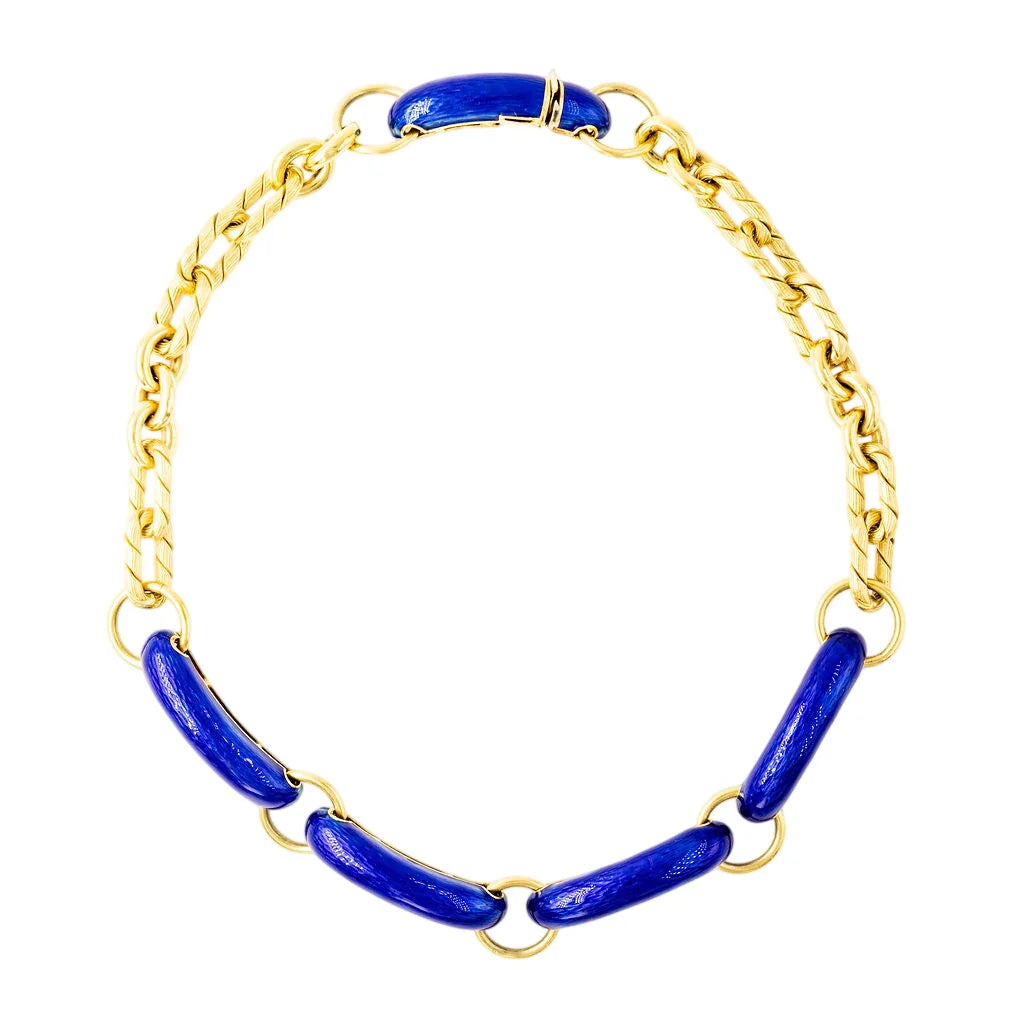 UNOAERRE Choker Necklace in Yellow gold and Enamel