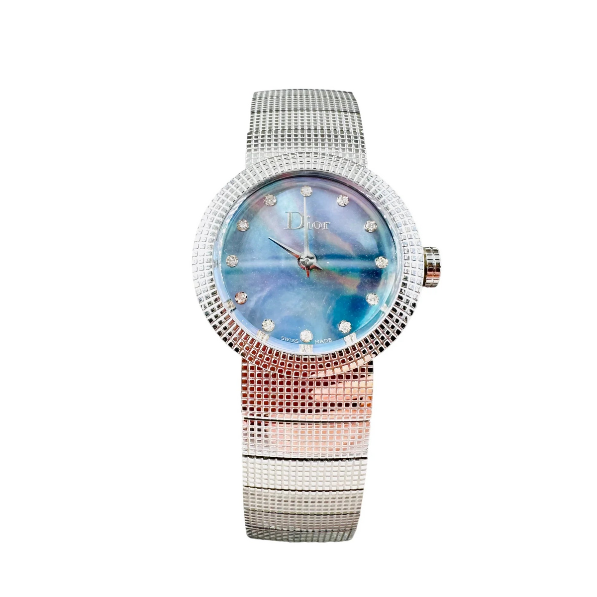 DIOR "La Baby D" Women's Watch in Steel, Mother-of-pearl, and Diamonds