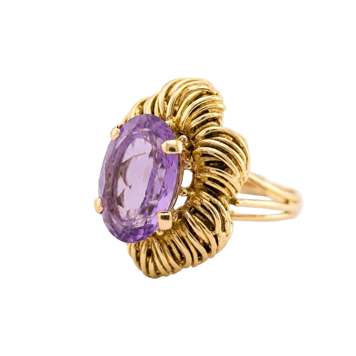 Yellow Gold and Amethyst Cocktail Ring