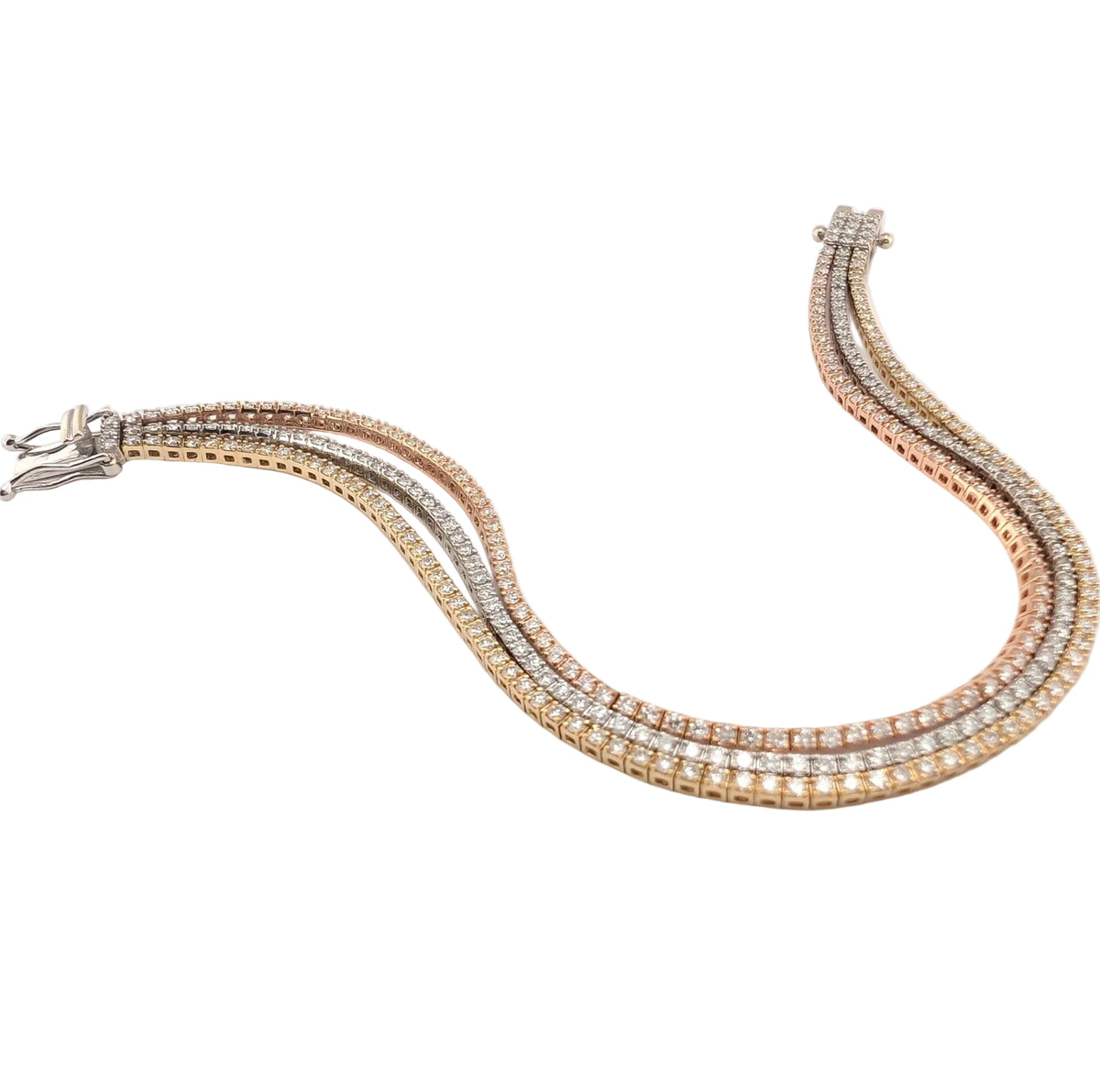 "Ligne" Bracelet in White Gold, Yellow Gold, Rose Gold, and Diamonds