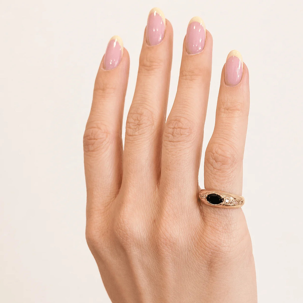 Yellow Gold Bangle Ring with Sapphire and Diamonds