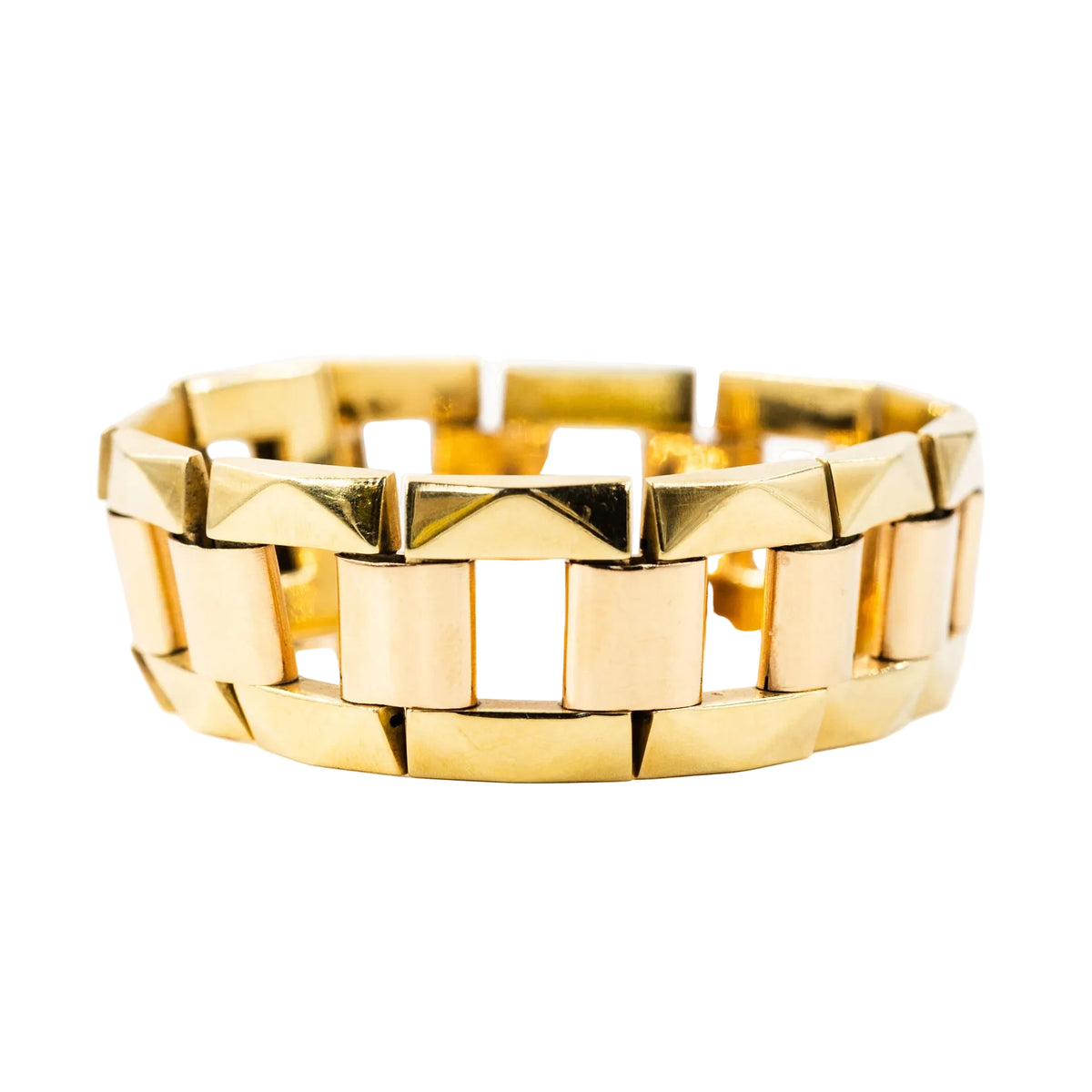 Yellow gold link bracelet