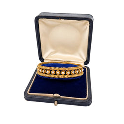 Flexible Yellow Gold Bracelet with Pearls