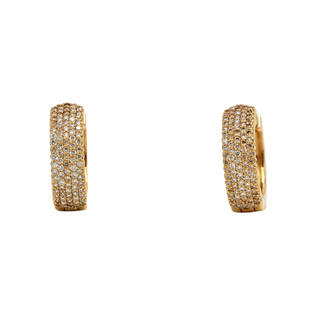 Rose Gold and Diamond Hoop Earrings