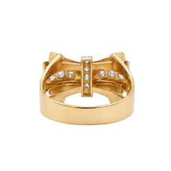 Yellow Gold and Diamond Tank Ring
