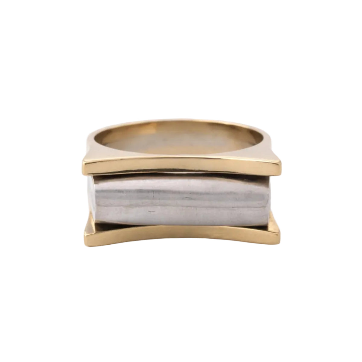 Ring in white gold and yellow gold