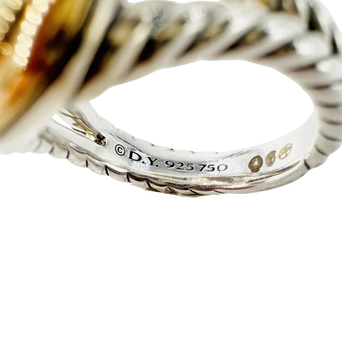 DAVID YURMAN "Albion" Ring in Silver, Yellow Gold, and Citrine