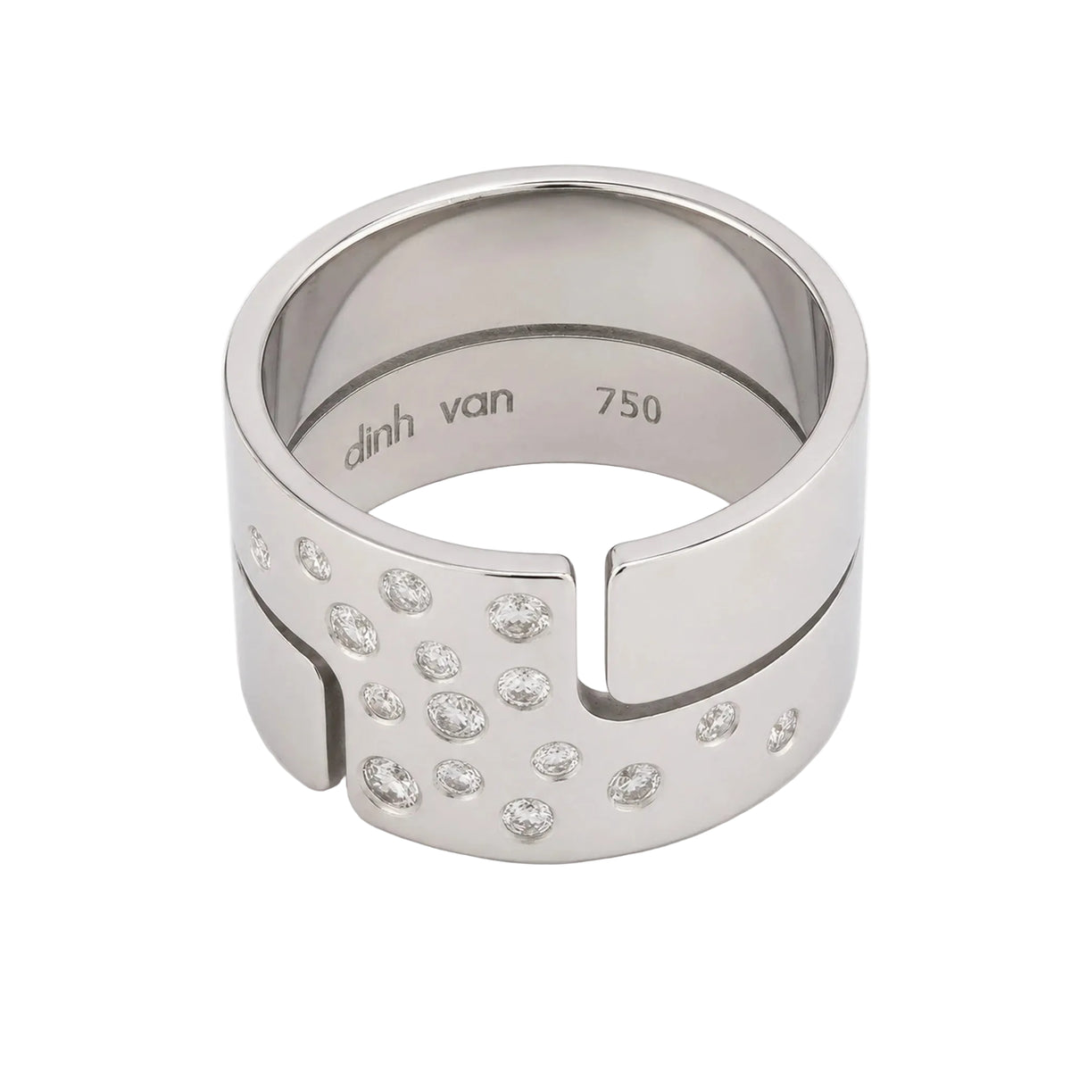DINH VAN "Seventies" Band Ring in White Gold and Diamonds