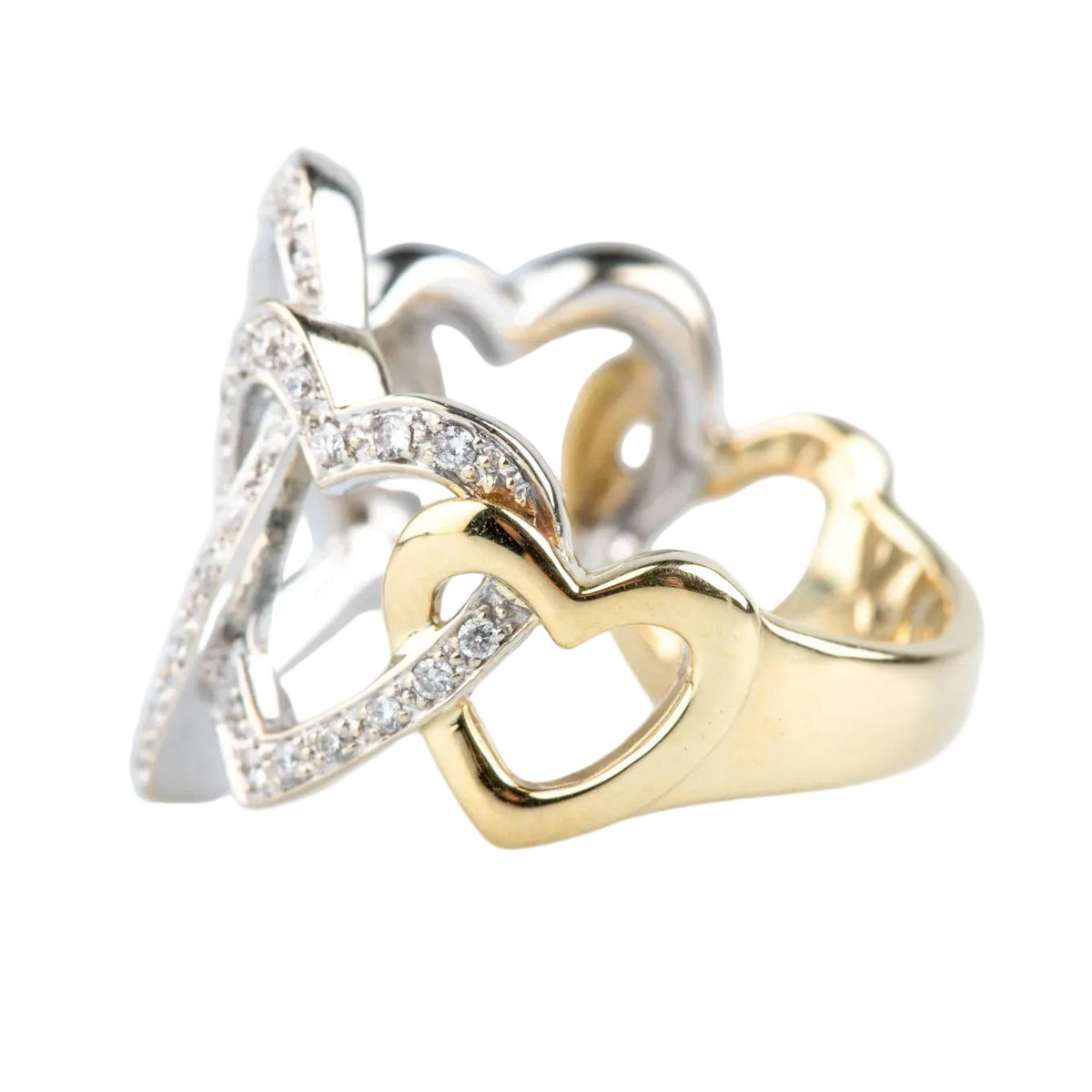 Yellow Gold and Diamond Pave Ring