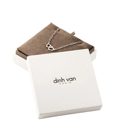 DINH VAN "Double Hearts R9 Handcuffs" Pendant Necklace in white gold and diamonds
