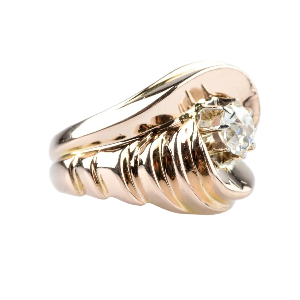 Tank Ring in Rose gold and Diamonds