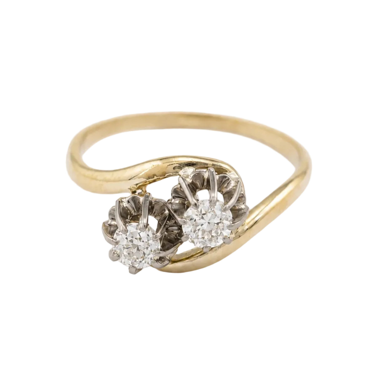 "Toi & Moi" Ring in White gold, Yellow gold, and Diamonds