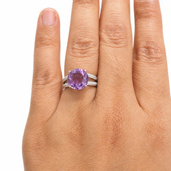 Bague Solitaire MAUBOUSSIN Chanson d'amour en or blanc, améthyste et diamants