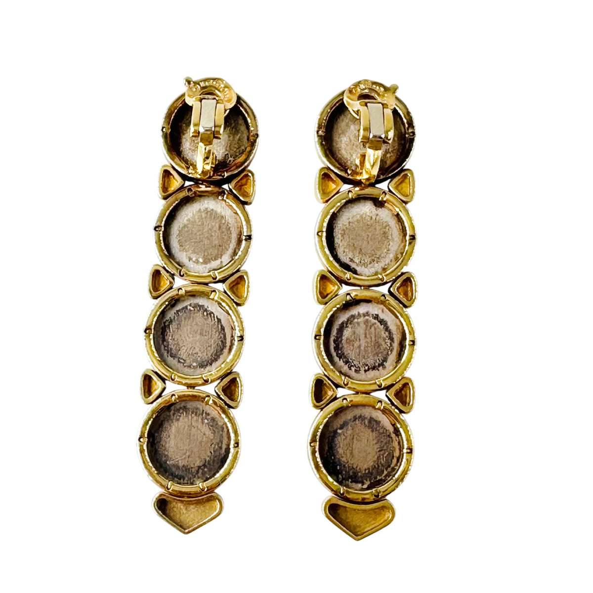 Boucles d'oreilles Clips MARINA B Soleil en or jaune et argent