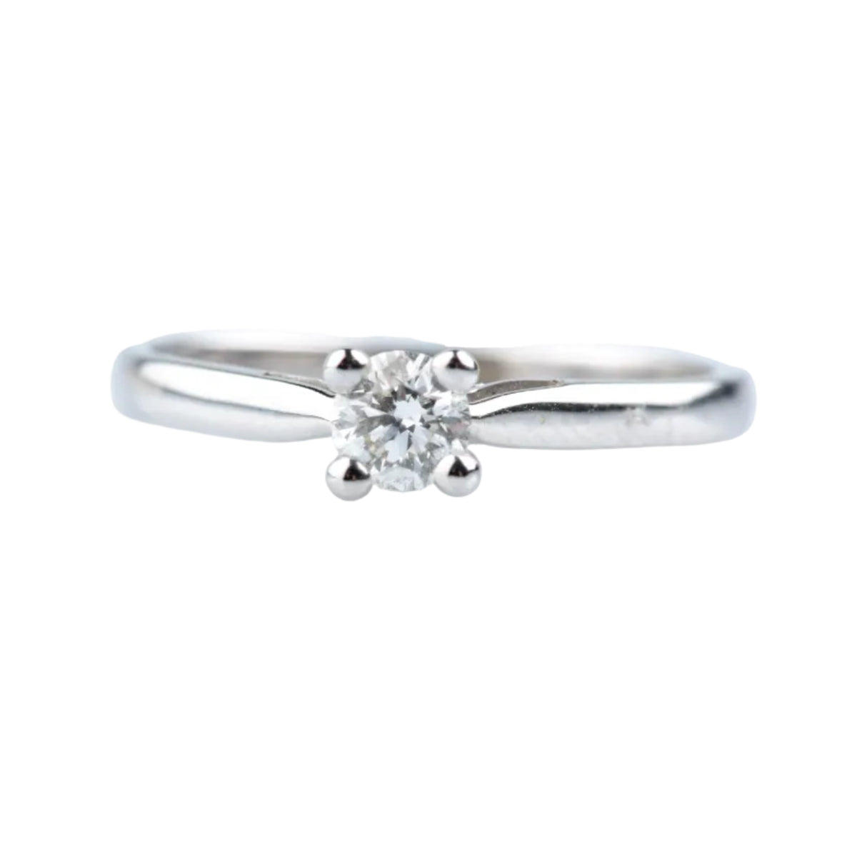 White Gold Solitaire Ring with Diamond