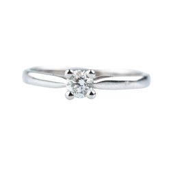 White Gold Solitaire Ring with Diamond