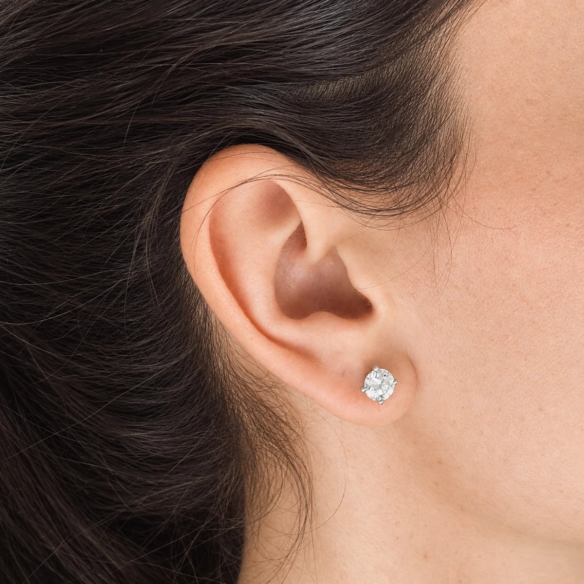 White Gold and Diamond Stud Earrings