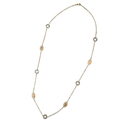 Long Necklace in White Gold and Yellow Gold
