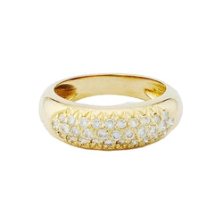 Yellow Gold and Diamond Pave Ring
