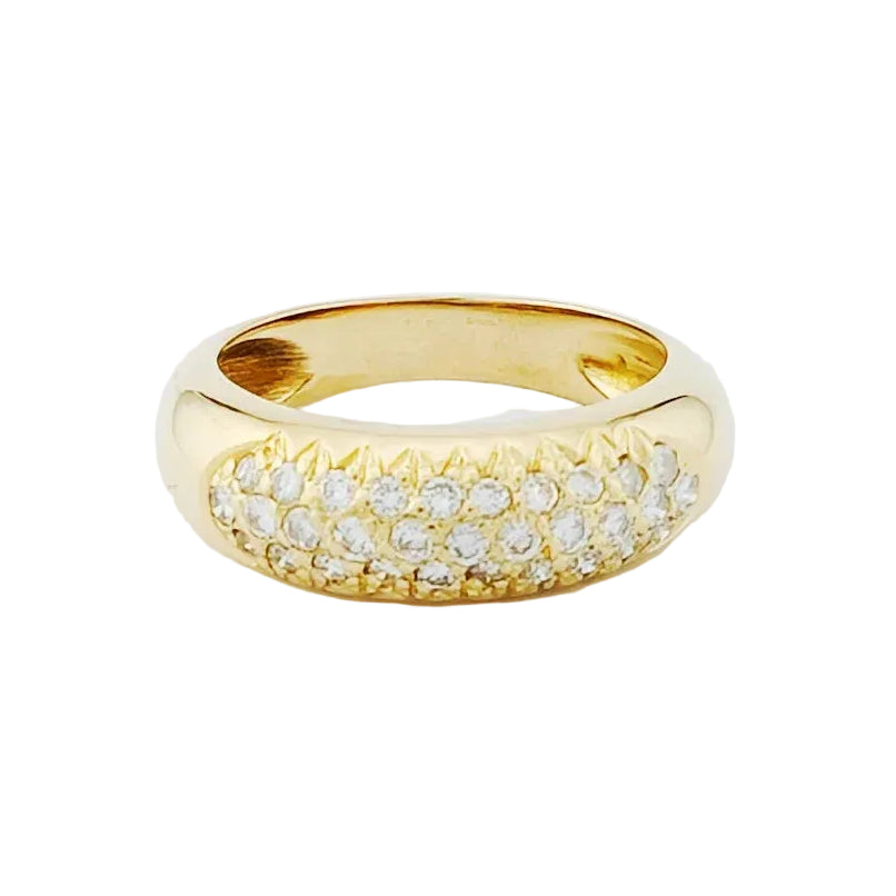 Yellow Gold and Diamond Pave Ring