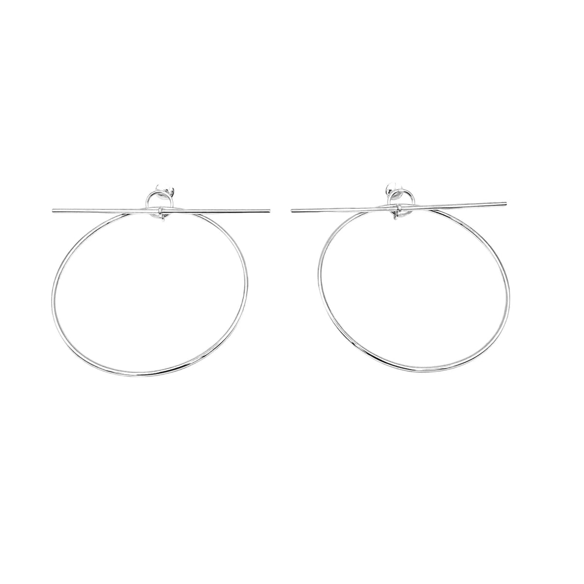 HERMÈS "Loop" GM Silver Hoop Earrings