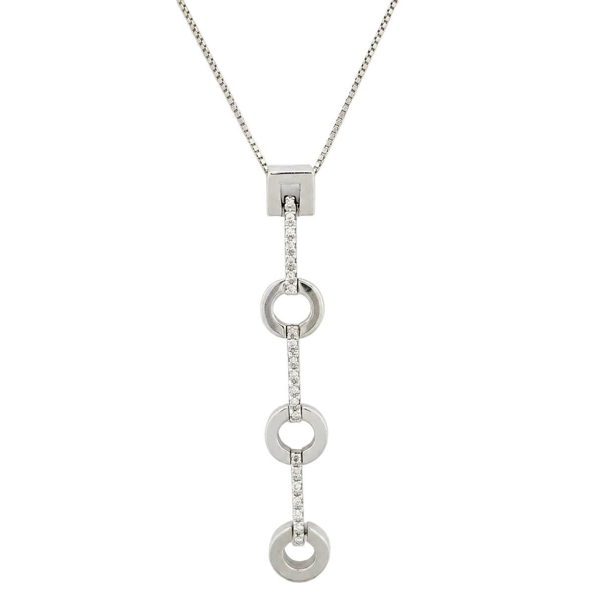 White Gold and Diamond Pendant Necklace