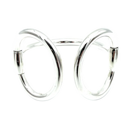 HERMÈS "Nausicaa" GM Silver Bangle Bracelet