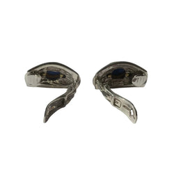 Ilias LALAOUNIS Clip-on Earrings with 3.6 carats of Sapphires, Silver, and 18k Yellow gold