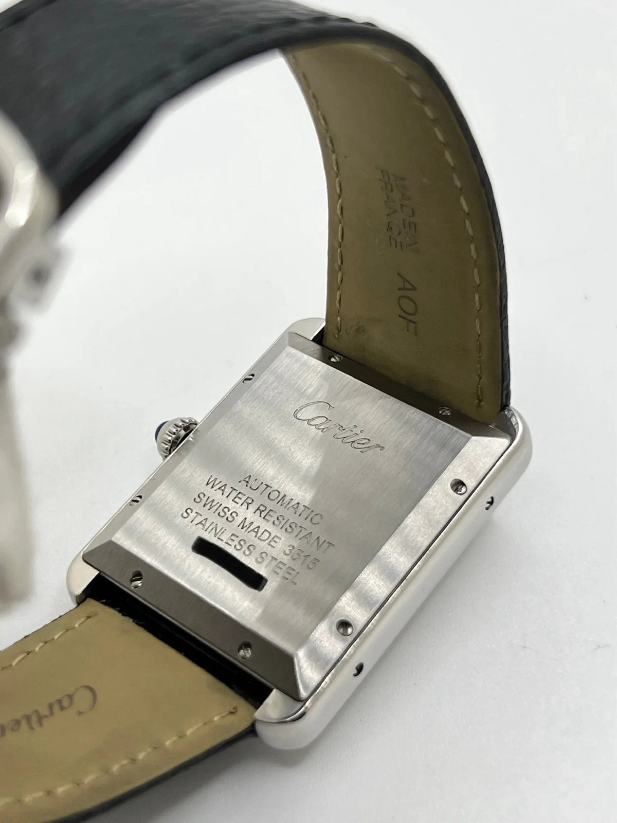 CARTIER "Tank Solo XL" Watch in Steel and Leather